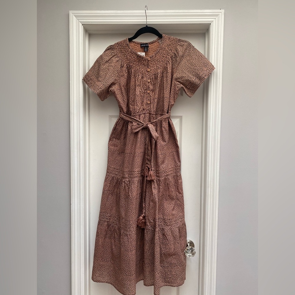 NWT A Pea in the Pod Belted Ruffle Dress Size Medium
